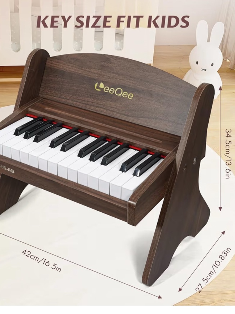 LeeQee Baby Grand Piano ~Toddler/Childrens Play ~ Color:Walnuts - NWT